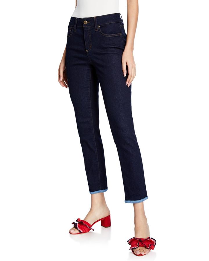 Alina Contrast-hem Denim Jeans
