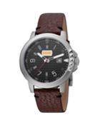 42mm Men's Rock Leather Watch, Brown/black
