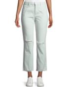 Wynne Cropped Straight-leg Jeans With Ripped Knee,