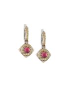 Hermione Pink Tourmaline Earrings W/ Diamonds