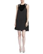 Sleeveless Hammered Satin Dress W/