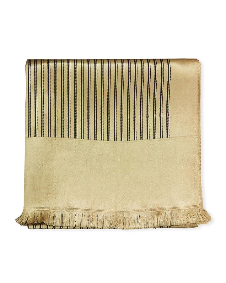 Estate Silk Scarf W/ Fringe Trim