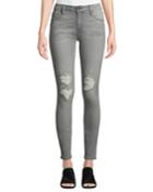 Kam Mid-rise Skinny Jeans, Gray