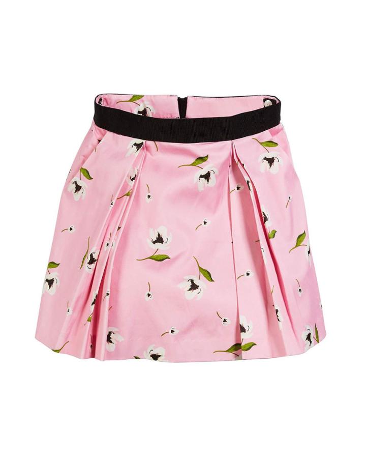 Katie Floral-print Pleated Skirt,