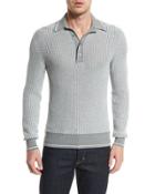 Textured Long-sleeve Polo