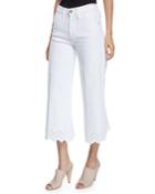 Schiffly Vintage High-rise Cropped Jeans With Eyelet Hem