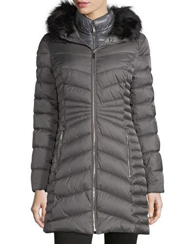 Mid-weight Faux-fur Puffer Coat