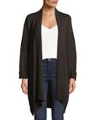 Shawl-collar Long Wool Cardigan