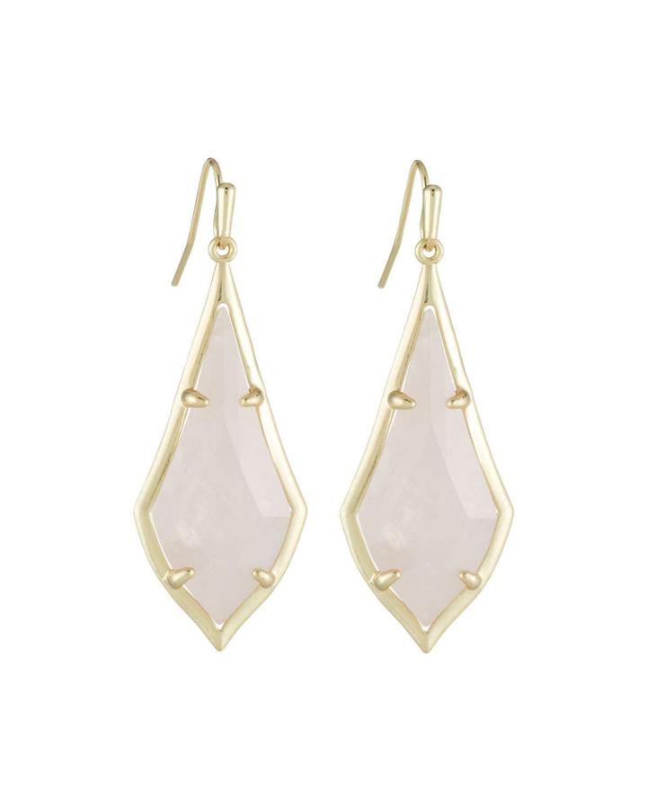 Olivia Drop Earrings, Rose Quartz