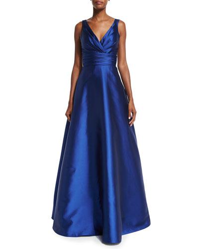 Sleeveless Ruched Ball Gown