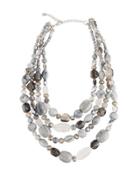 Multi-row Glass Beaded Necklace