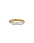 Two-tone Cable Ring W/ Diamond Pav&eacute;