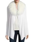 Luxury Chain-trimmed Cashmere Cardigan W/ Tibetan Collar