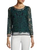 Bracelet-sleeve Lace-overlay Top