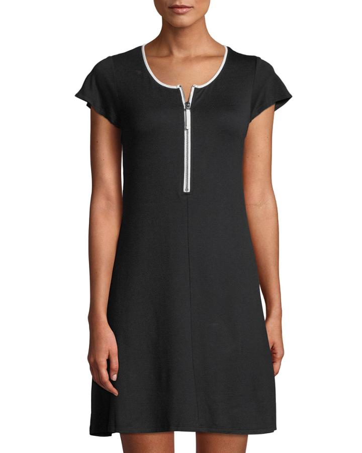 Zip-front Drapey French-terry
