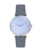 33mm Giada Watch W/ Embossed Leather Strap, Gray/periwinkle