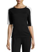 Mesh-trim Short-sleeve Tee