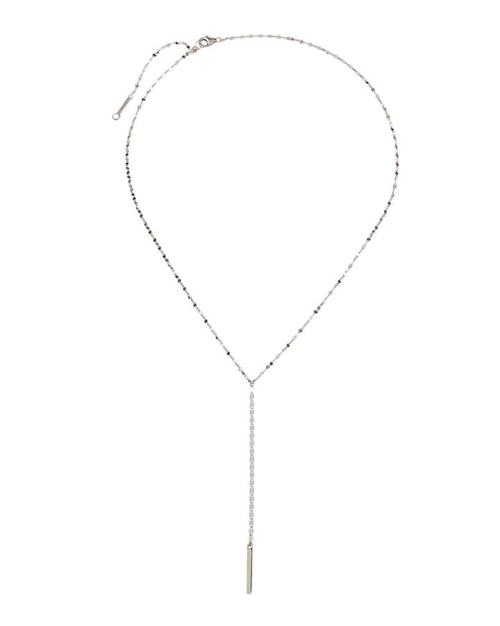 14k White Gold Blake Y-drop Necklace