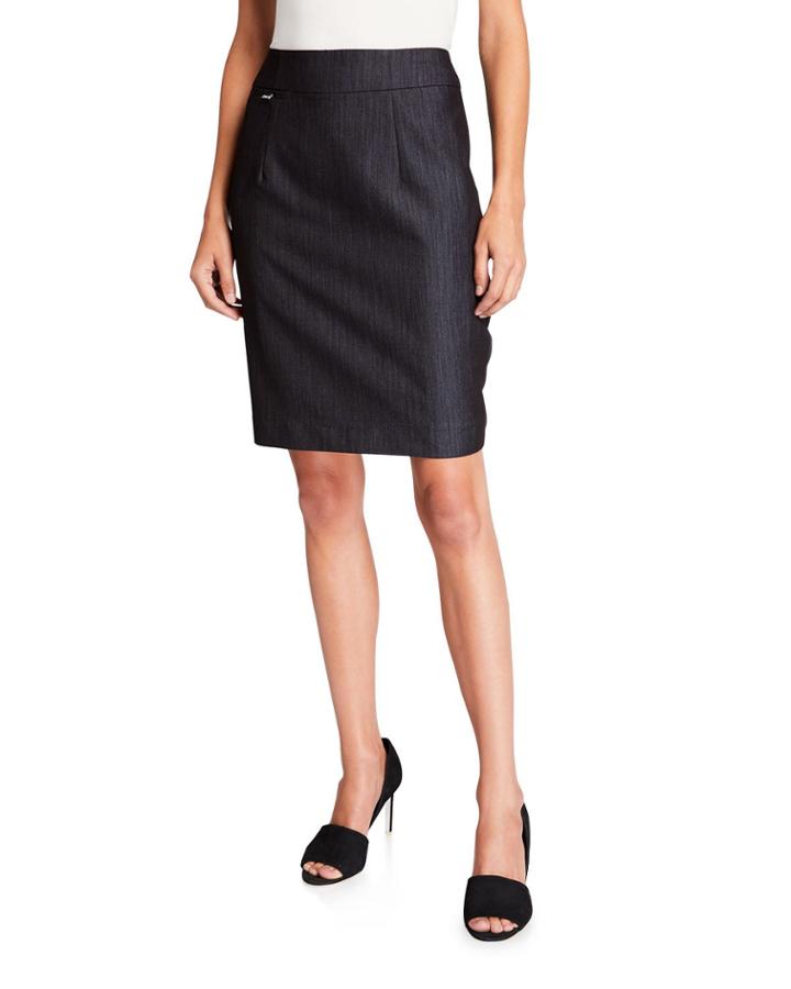 Slit-back Denim Pencil