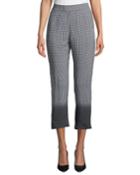 Ombre Checked Pull-on Crop Pants