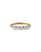 Cable & 5-diamond Bezel Ring In Yellow,