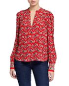 Abbie Paisley-print V-neck Top