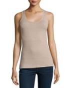 Minnie Rose Essential Layering Scoop-neck Tank, French Taupe, Women's, Size: Small, French Tau