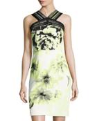 Floral-printed Sleeveless Stretch-twill Dress