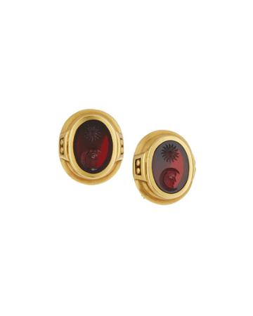 Estate 18k Gold Red Intaglio