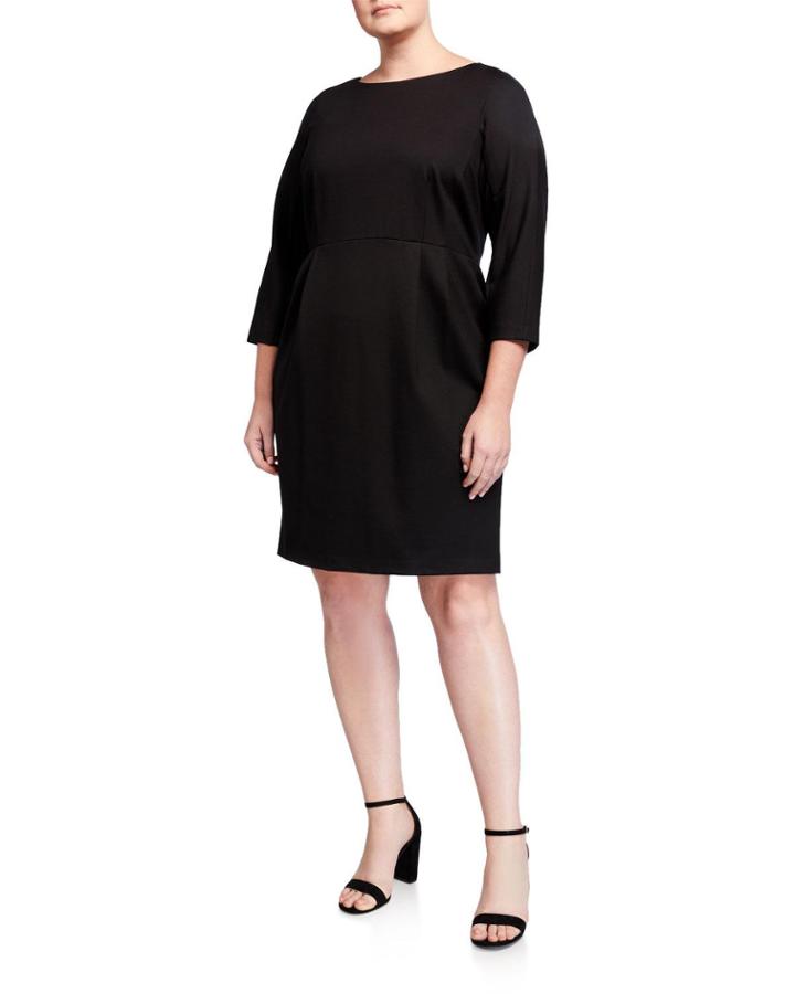 Plus Size 3/4-sleeve Dolman Ponte