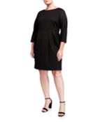 Plus Size 3/4-sleeve Dolman Ponte