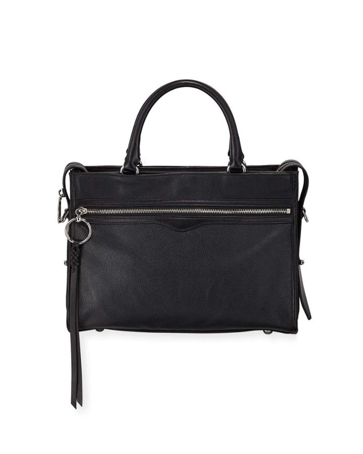 Bedford Zip Leather Satchel Bag, Black