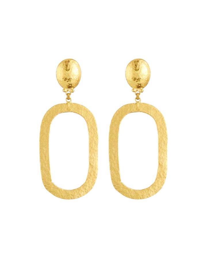 24k Gold Mango Link Drop Earrings