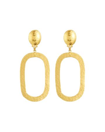 24k Gold Mango Link Drop Earrings