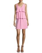 Sleeveless Tiered Ruffled Dress, Pink