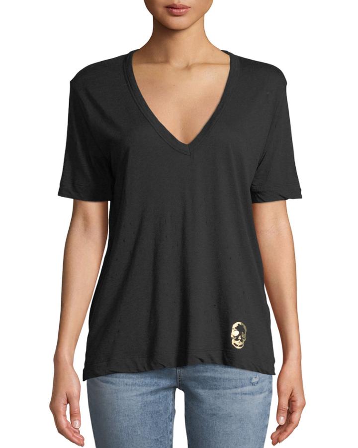 Wassa Holes Jersey V-neck Tee