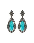 Diamond & Amazonite Drop Earrings