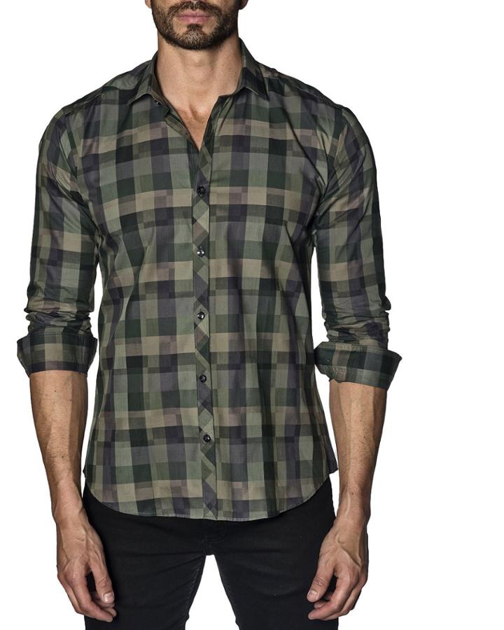 Men's Semi-fitted Plaid Print