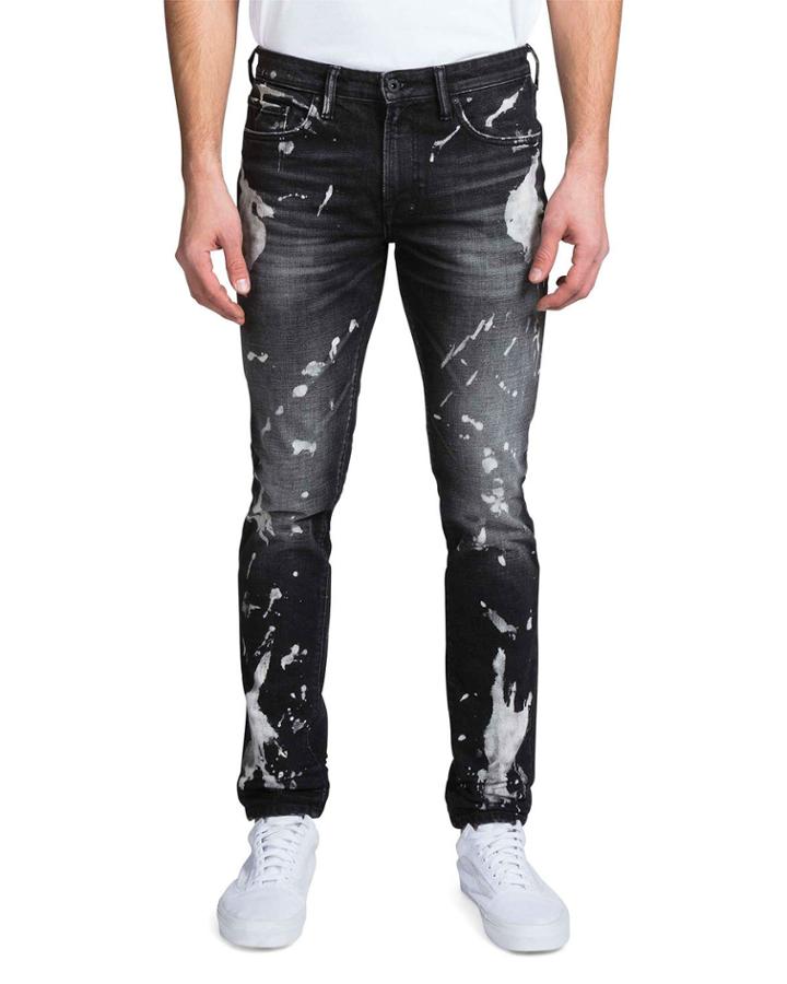 Men's Windsor Fit Bleached Denim Jeans