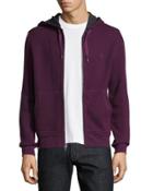 Waffle-knit Hoodie, Purple