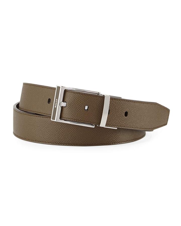 Shiff Reversible Leather Belt, Green