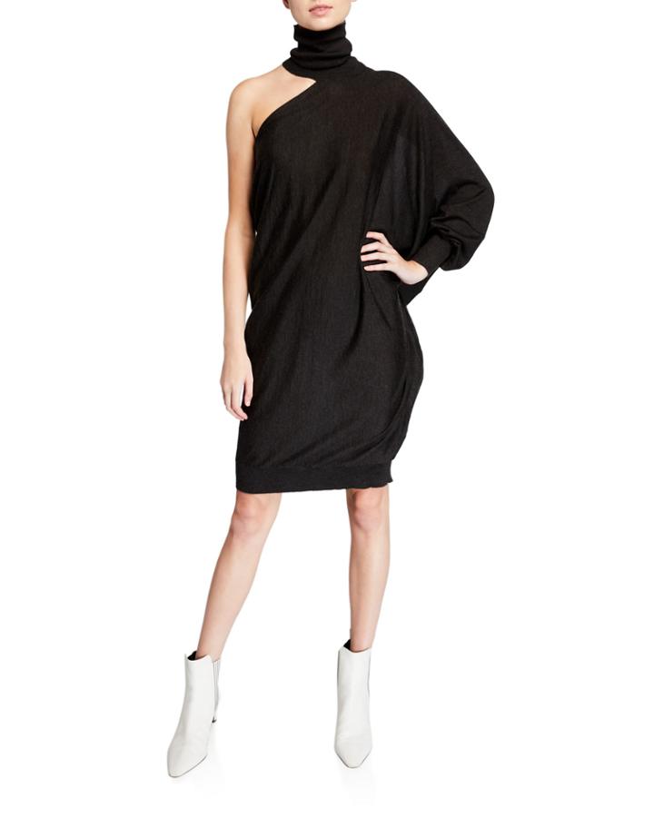 Sparkling Cashmere One-sleeve Dress