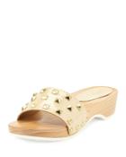 Stephy Studded Patent Clog, Nude