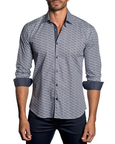 Graphic-print Sport Shirt, Black Pattern
