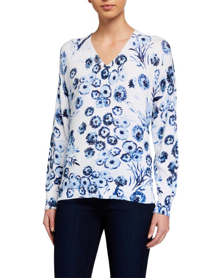 Floral V-neck Top