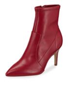 Post Leather Pointed Booties
