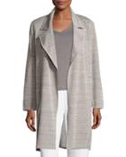 Notch-collar Open-front Jacket, Gray