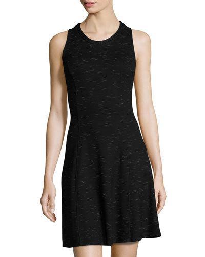 Fit & Flare Jersey Dress, Black