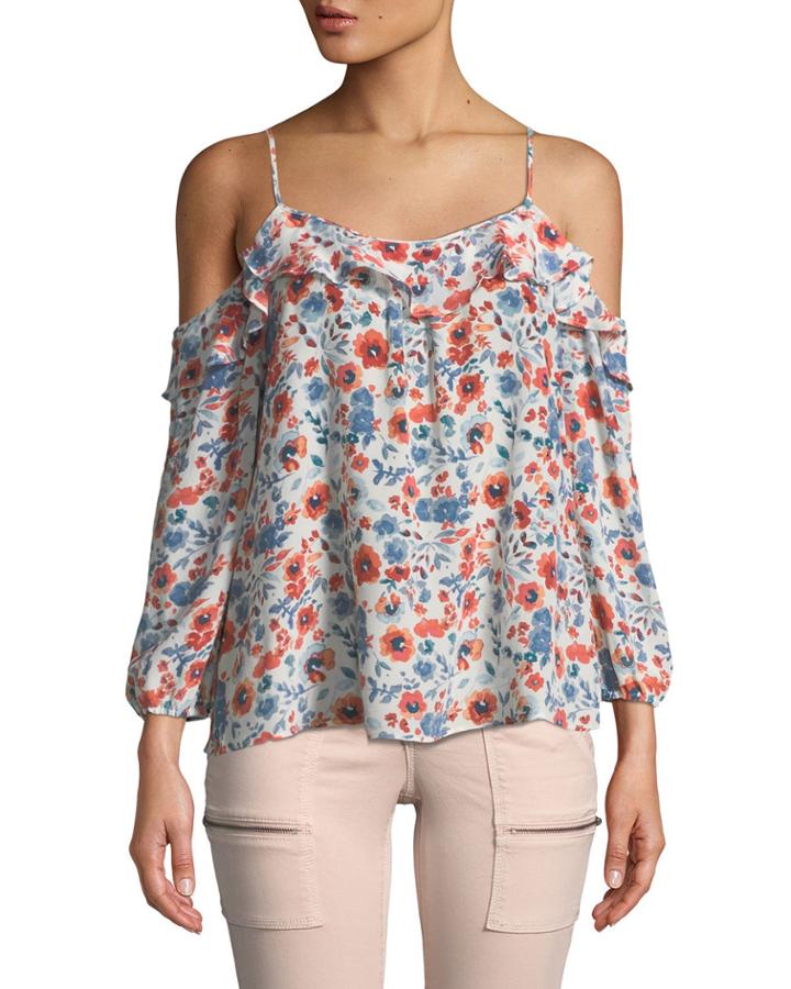 Birtha Cold-shoulder Floral Blouse