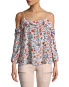 Birtha Cold-shoulder Floral Blouse